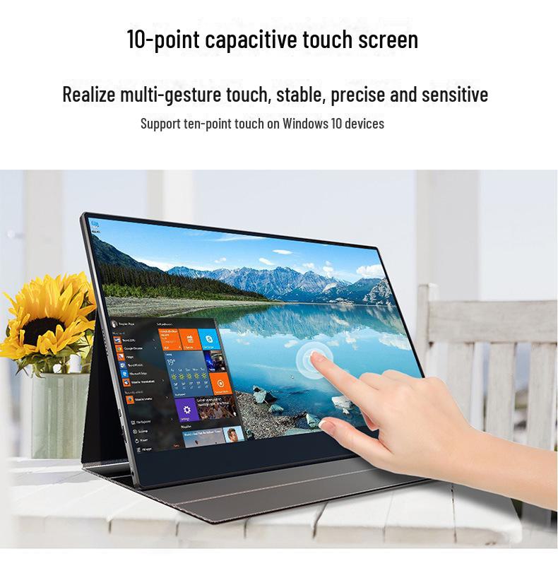 15.6" 4K Touch Portable Gaming Monitor with Built-in Battery for PS4 and Switch