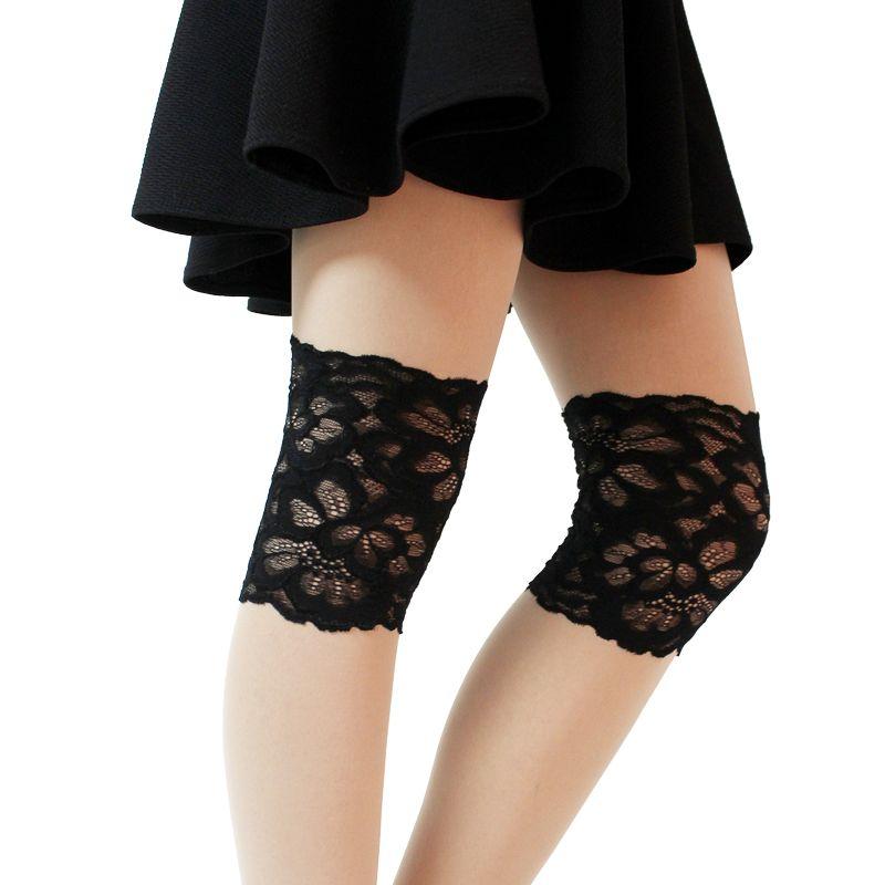 

Оригинальный цвет кожи Кружевные наколенники Белые накладки на ноги Маскировка шрамов Тату наколенники Женские кружевные Защита для ползания Гетры 17cm black S