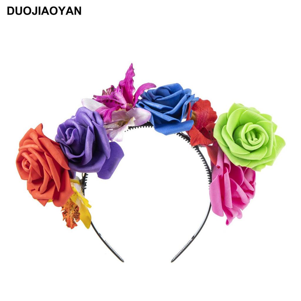 Halloween Flower Headband with Spider for Cosplay or Makeup Party