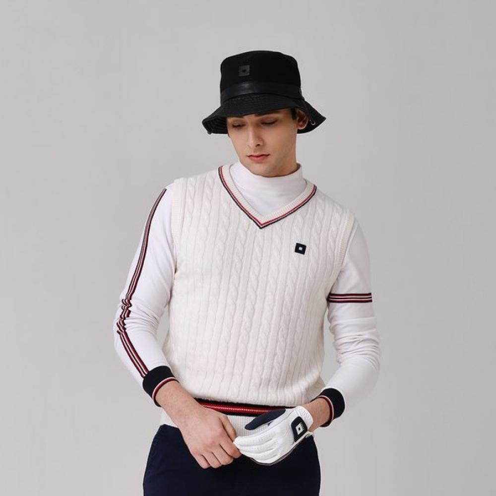 

Onoff Men S V Neck Knit VeSt Of2002gb White 54