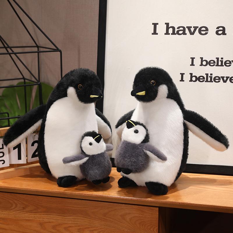 Cartoon Simulation Mother And Child Penguin Doll Plush Toy Aquarium Little Penguin Doll Children Soothing Doll