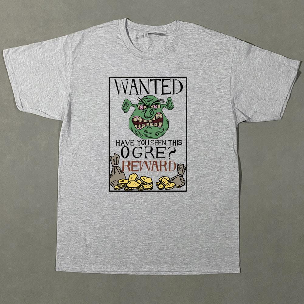 Shrek Print T Shirt Men Women Summer Cotton Wide T-Shirt