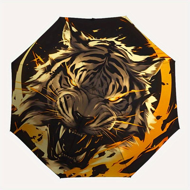 

1pc Tiger Head Automatic Open/close Folding Umbrella, Compact Portable Travel Umbrella, Durable Construction yy250809154