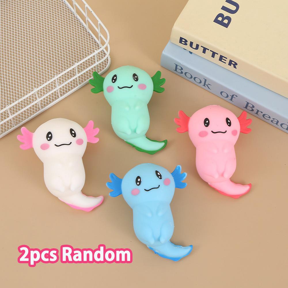 Squishy Axolotl Langsam Aufgehend Knet-Stressabbau-Spielzeug Glitzer Fidget Anti-Stress-Spielzeug Entlüftungs-Stressball Partygeschenk Geburtstagsgeschenk