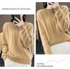 Women's Thickened Wool Jacquard Sweater - Round Neck, Long Sleeve, Cashmere Knit Base Layer for Autumn/Winter