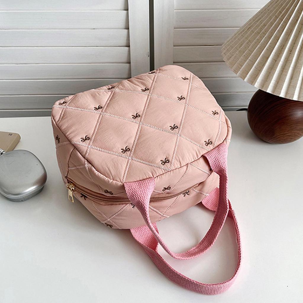 Lovely Bows Makeup Bag Large Capacity Cosmetic Bag Wash Bag Handheld Travel Toiletry Bag Makeup Storage Bag