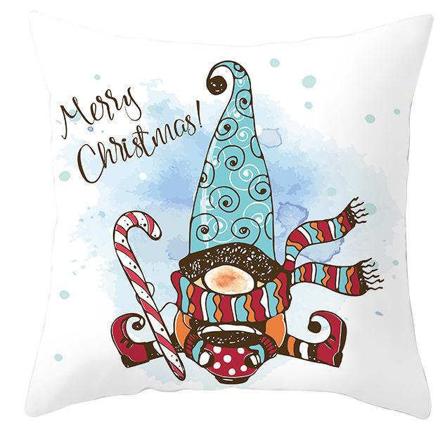 New Christmas Dwarf Pillow Cover Christmas Cute Dwarf Peach Skin Cushion Cover