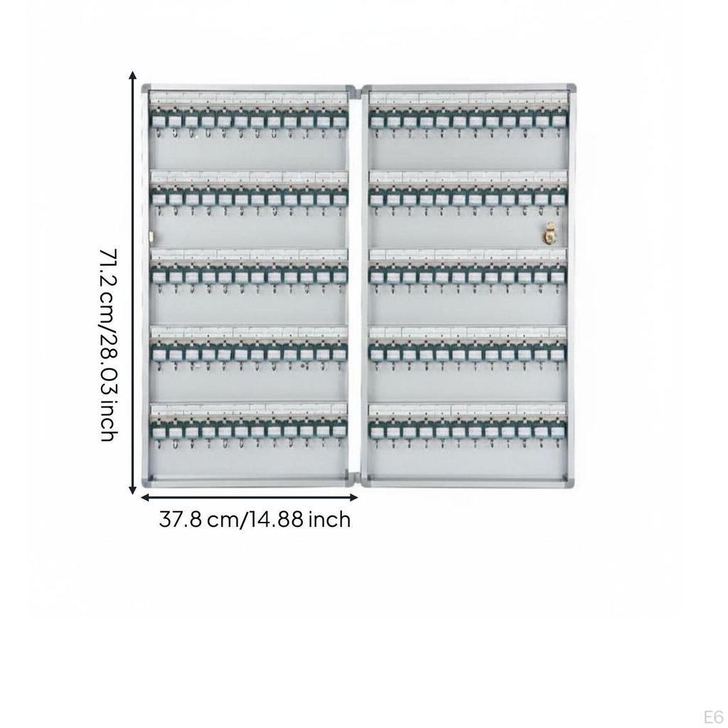 120 Key Holder Cabinet Lockable SurfaceMounted Powder Coated Security Storage for Hotel,