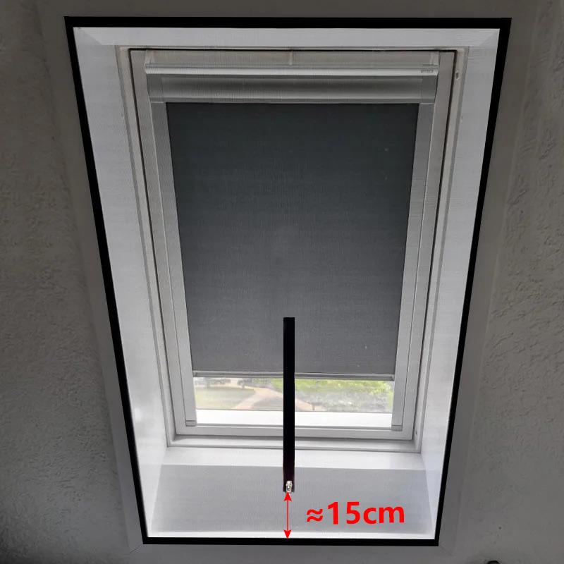 Neues Fenster-Fliegengitter mit Reißverschluss und unsichtbarem Fiberglas - Individuell anpassbare Größe Schwarzes Netz Sommer Schutz vor Mücken und Fliegen