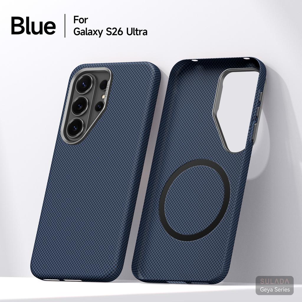 Business Sle Slim Kevlar Pattern Texture For Magsafe Charge Case For Samsung S26Ultra Plus Bare-metal Feel Drop-Proof Back Cover