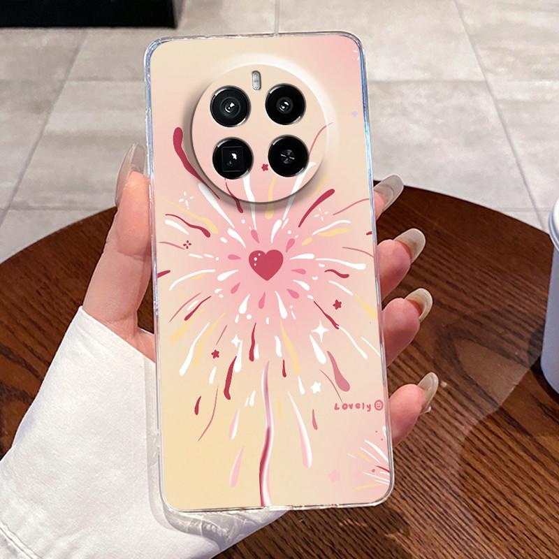 Jelly Casing For Realme GT5 Pro (240W) Funda Capa Clear Silicone Soft TPU Back Cover Cute Cat Rabbit Heart Protective Case Coque