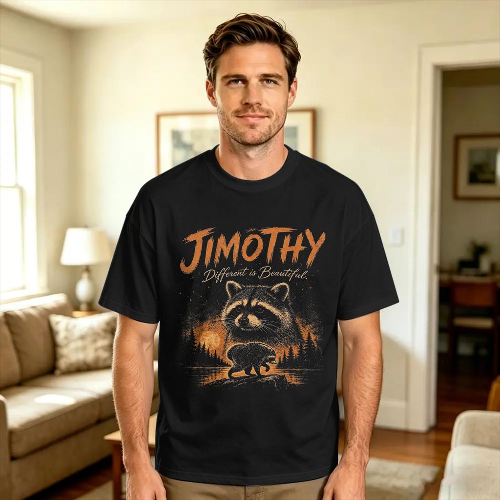 Unisex Unisex Tshirt I Love Jimothy Cute Trendy Racoon T Shirts Harajuku Summer Tees Vintage Cotton Clothing Gift Idea