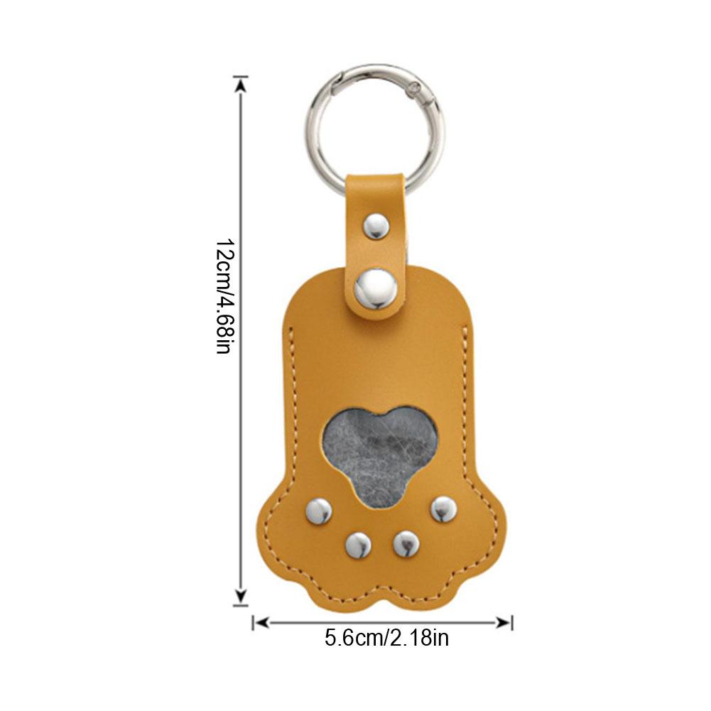 NEW Pet Hair Memorial Keychain PU Leather Keepsake Locket For Cat Dog Fur Pet Hair Storage Pendant Handbag Hanging Accessories