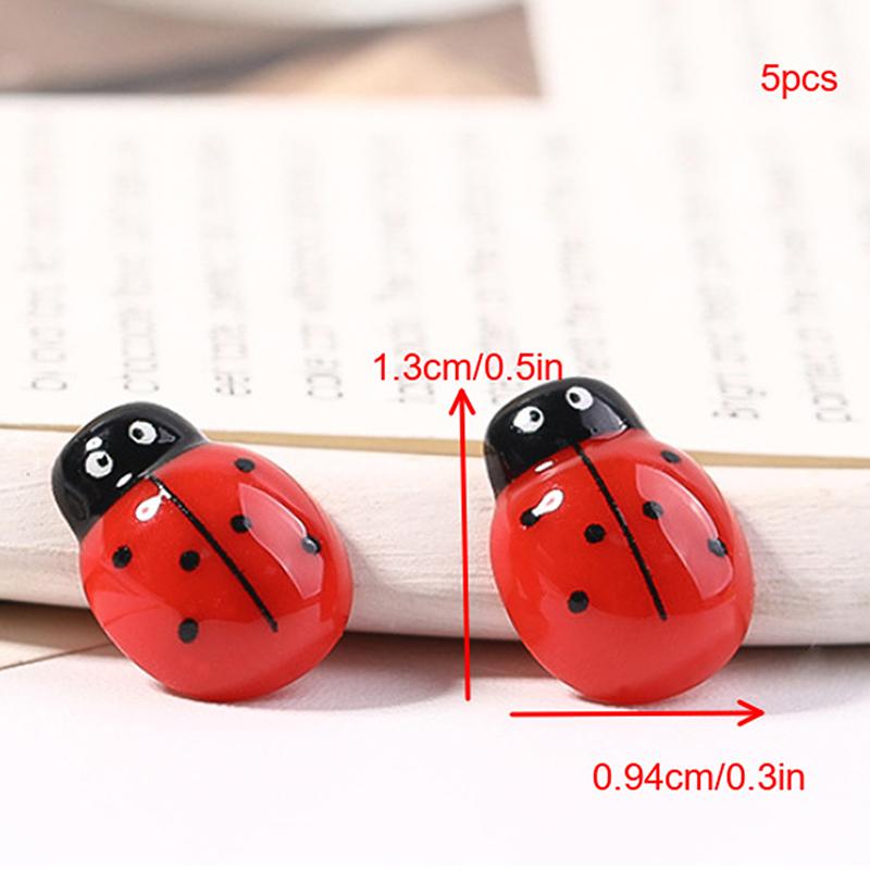5Pcs Cartoon Bee Ladybug Cute Resin Jewelry Making Diy Decorative Accessories