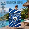 Telo da Spiaggia con Stemma Calcio SC Bastia, Asciugatura Rapida, Facile da Curare, Adatto Sia per il Fitness che per le Vacanze al Mare, Essenziale Sportivo