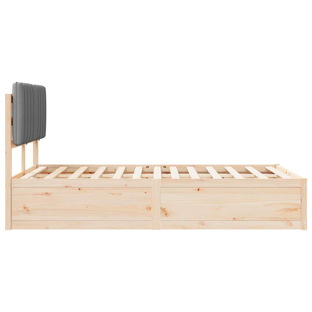 Bed Frame with Upholstered Headboard Light Grey 120 x 190 cm