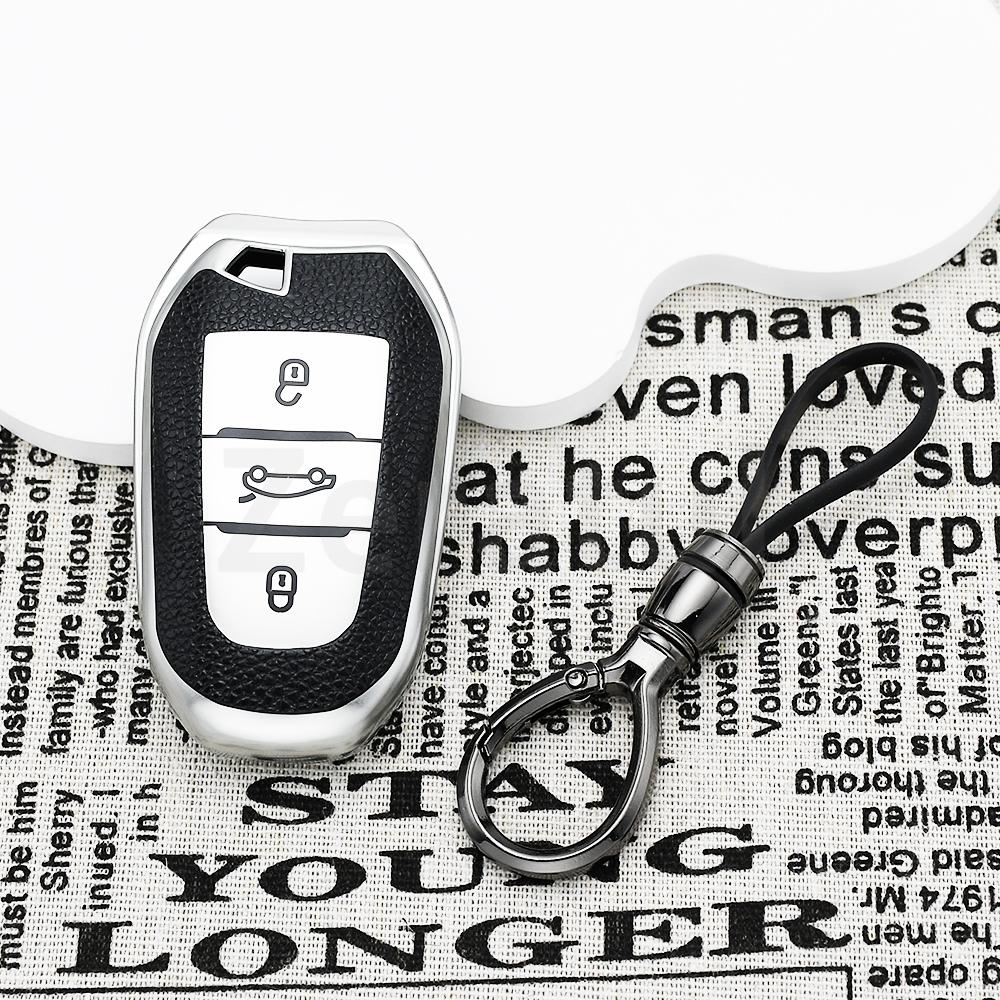 Leather For Citroen C4 For Opel Corsa Crossland X Keychain Car Key Case Cover For Peugeot 208 308 T9 508 2008 Auto Accessories