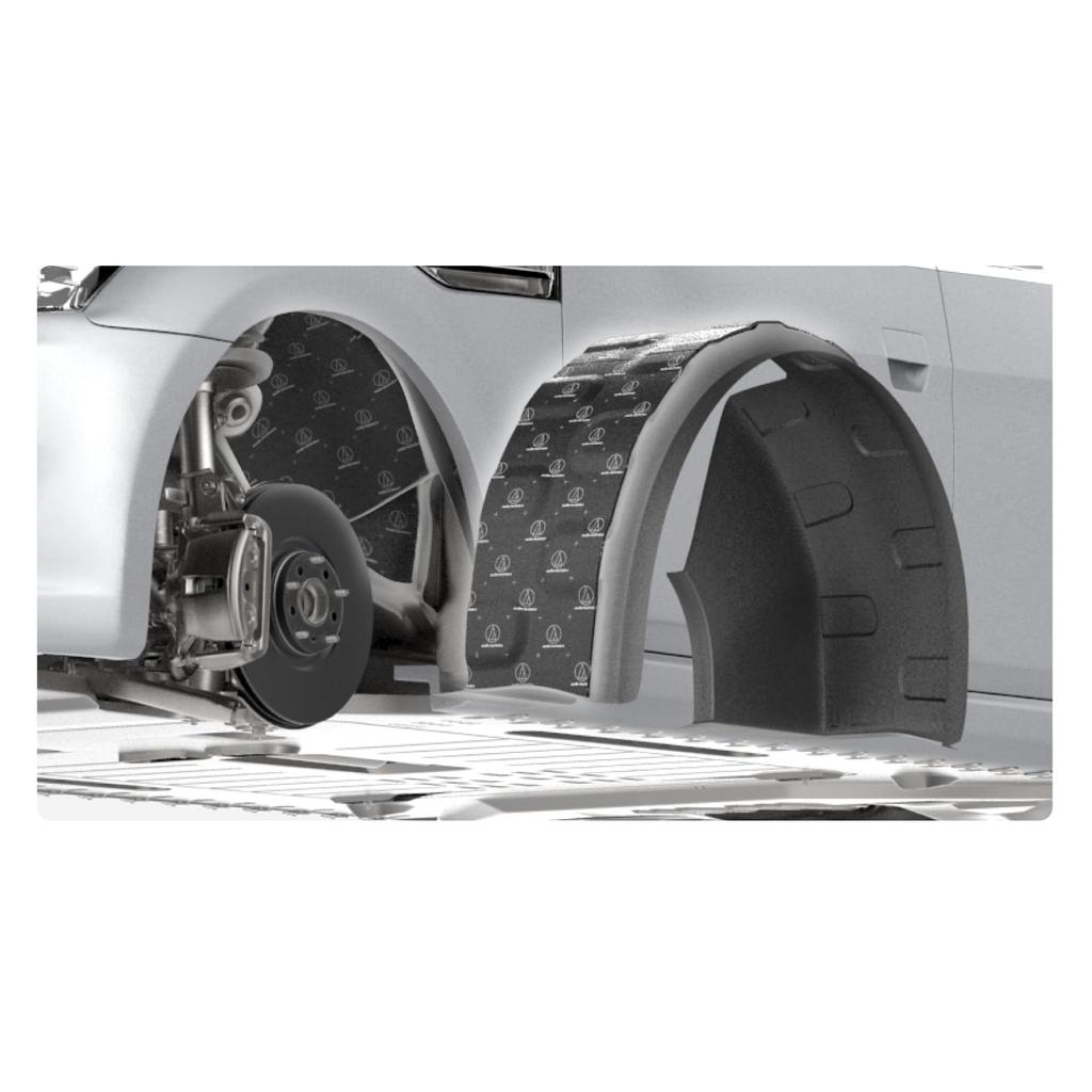 Pořiďte si tlumící prvek Audio-Technica AT-AQ460, Kontrola vibrací, Pohlcování zvuku, Hluk od vozovky, Podlaha podběhu kola