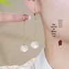 Sterling Silver Jade Earrings: Ancient-Inspired Women's Qipao Accessories with Peace Lock Design