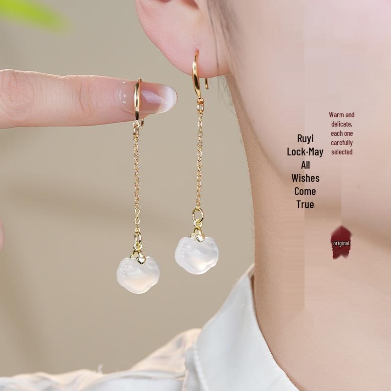 

Срібні сережки з жадеїтом: Аксесуари для жіночого ципао в стародавньому стилі з дизайном замка миру