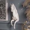 French Romantic Wall Relief Sculpture, Vintage Distressed Horse Wall Hanging Decor for Background Wall Living Room Home