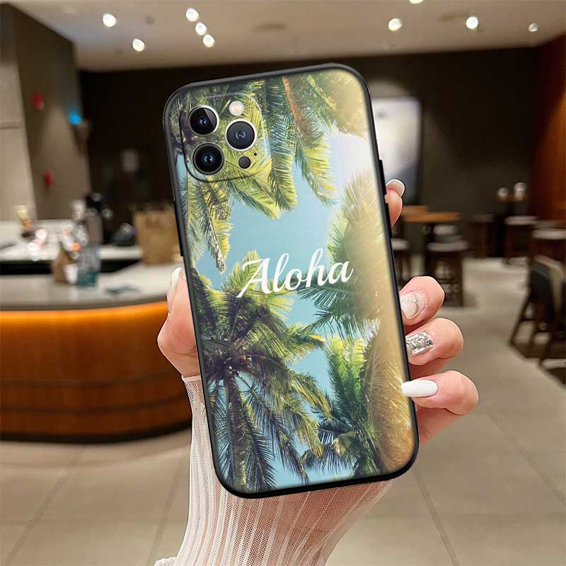 

NH8 Beach Aloha Tree Summer Shell Phone Case for Samsung Galaxy Note 10 20 S23 S24 S25 Ultra FE Plus Edge Lite A02S A35 A07 A17 Galaxy S25 Ultra
