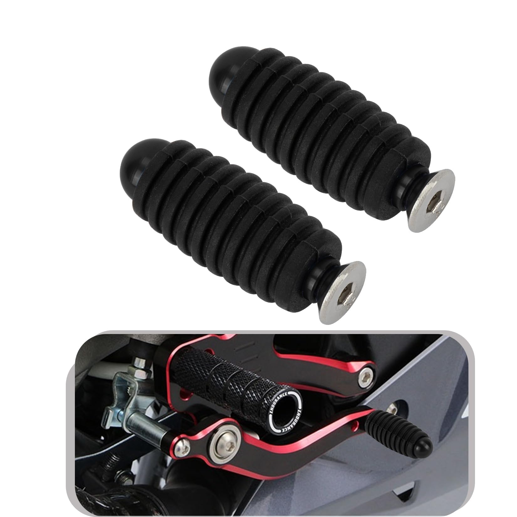 

PSLER® Universal Motorcycle Foot Pedal, Foot Peg, Motorcycle, Shift Peg, Brake Peg, Left and Right Set чорний