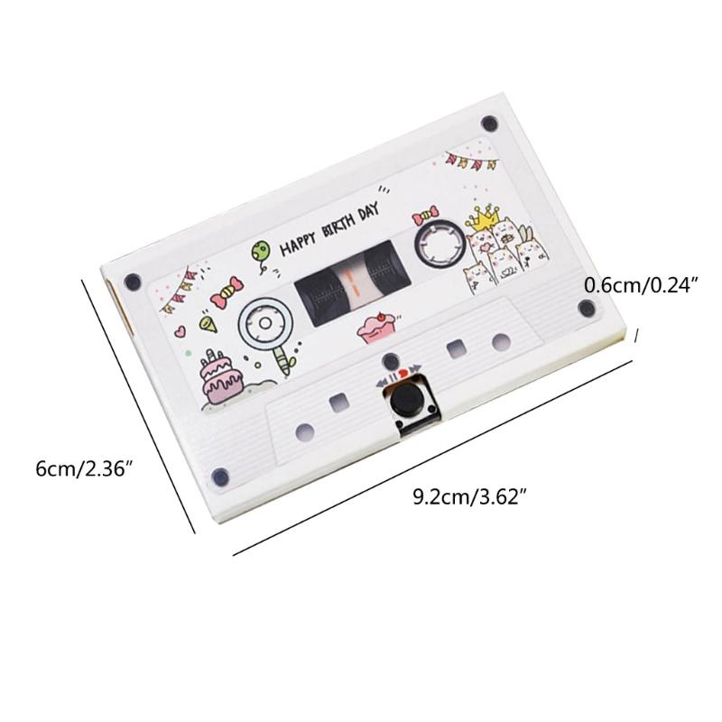 Greeting Card Voice Recorder Cassette Tape Shaped Recording Device Recordable