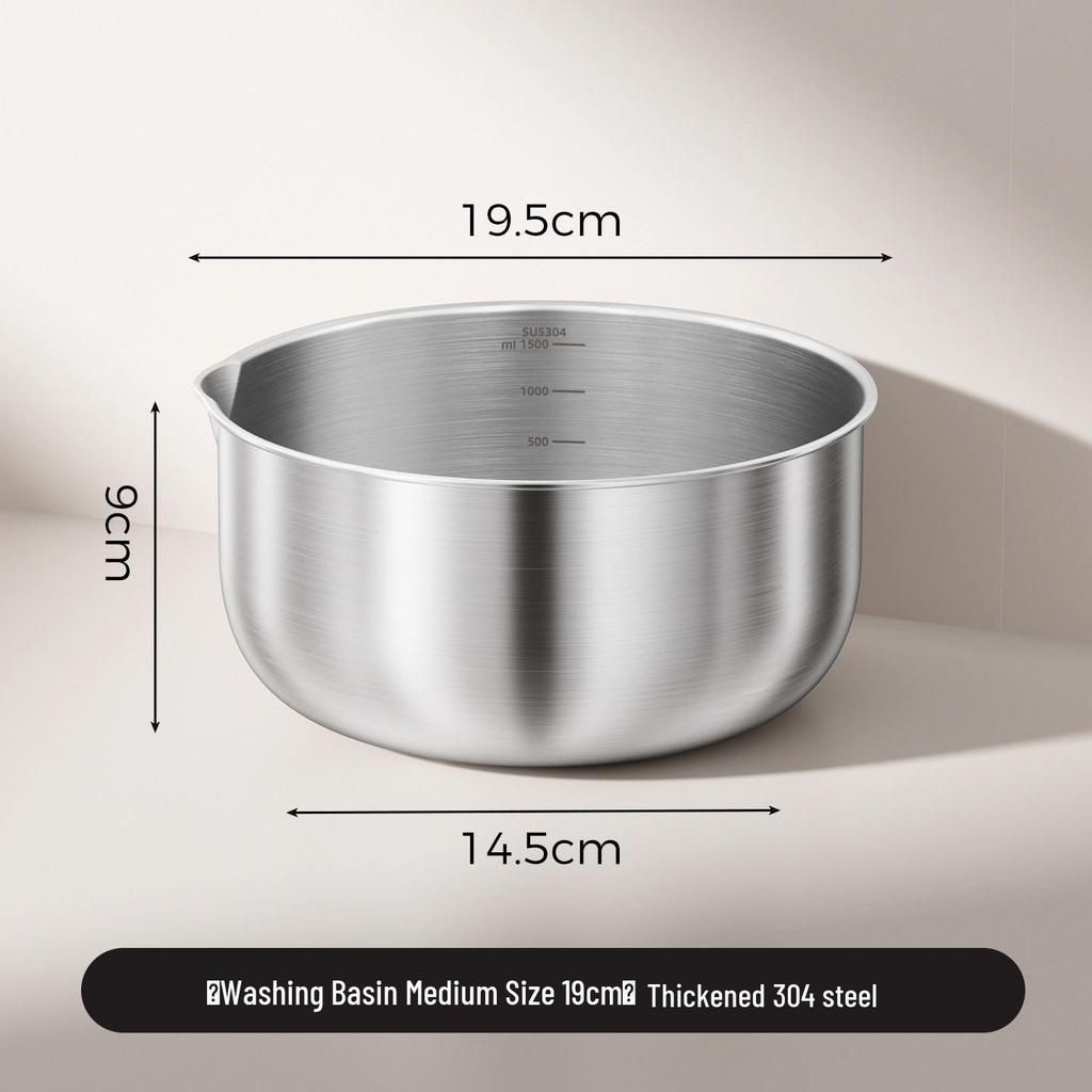 304 Stainless Steel Dual-Layer Kitchen Drain Basket and Rice Washing Sieve