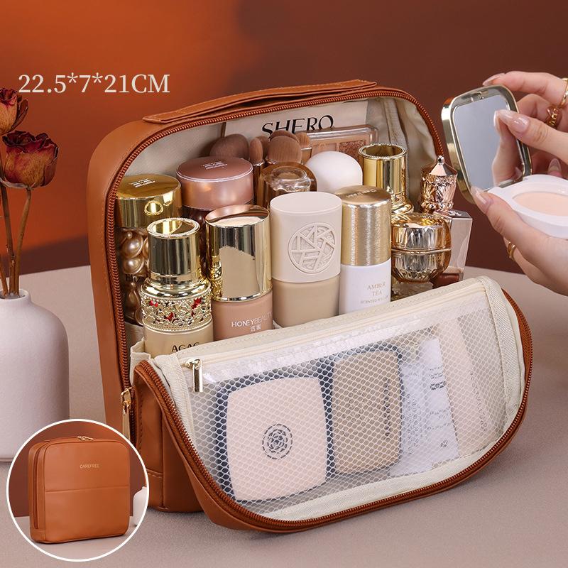 New High-end Cosmetic Bags Waterproof Large Capacity Compartmentalized Storage Bags Portable Magnetic Clasp Can Hung Travel Bags