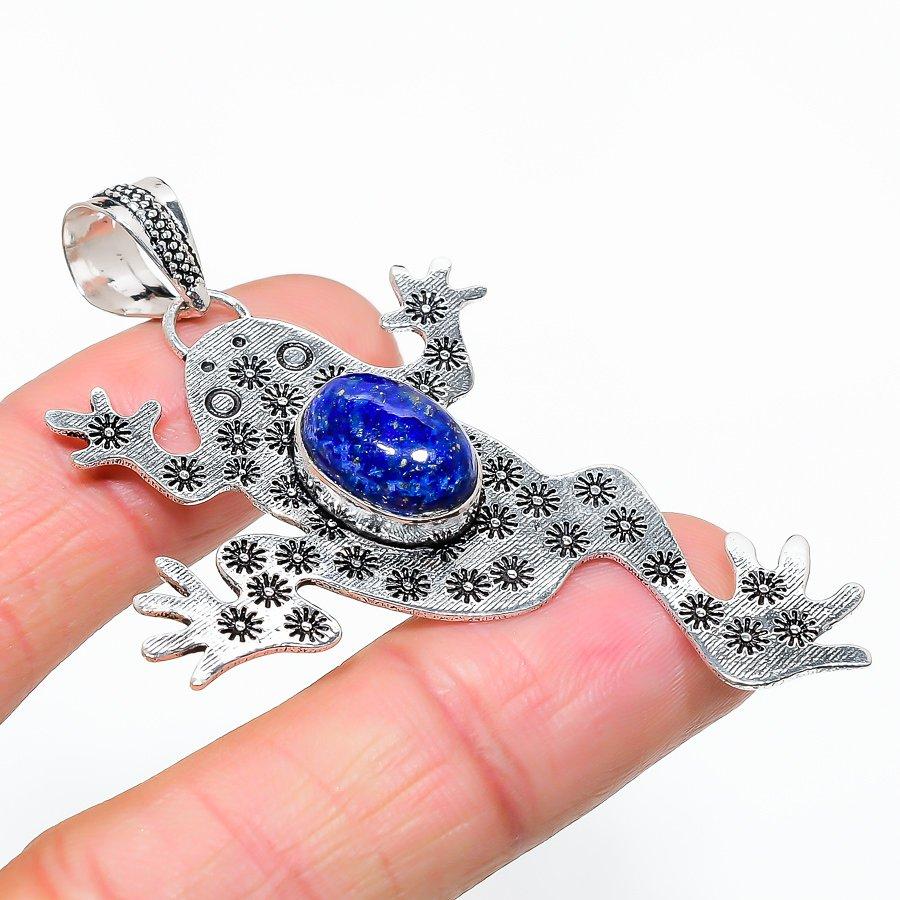 

Lapis Lazuli Gemstone Handmade Ethnic Jewelry Pendant 2.76 SR-9018