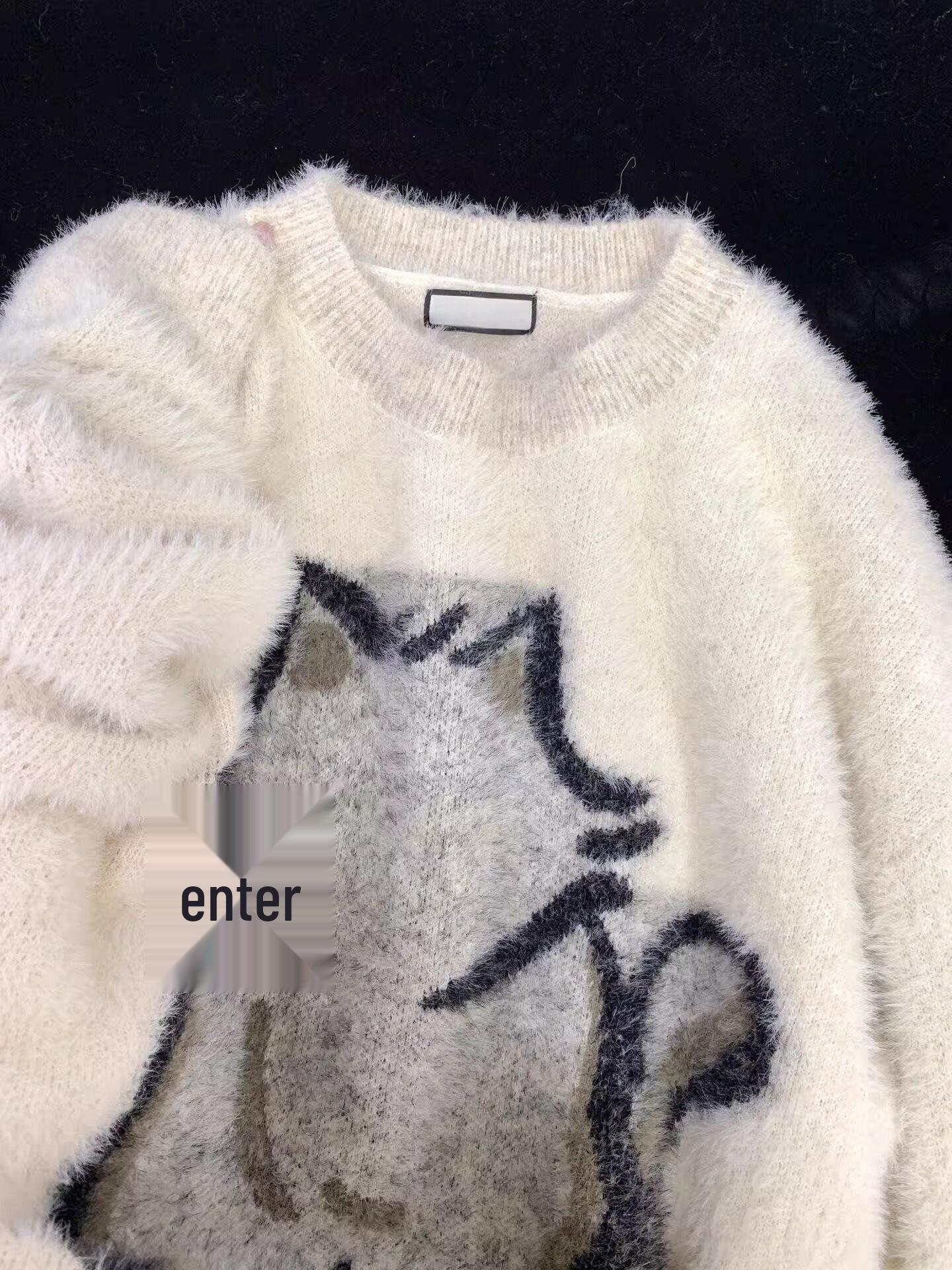 

Женский утолщенный пуловер из норкового флиса - Осень/Зима, Свободный крой, Верхняя одежда для миниатюрных, Уютный и стильный дизайн S (70-95 jin)