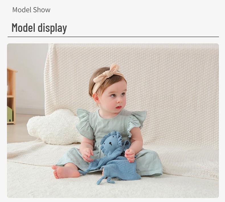 Cross-Border Baby Muslin Lion Comfort Blanket: Pure Cotton Sleep Companion Toy