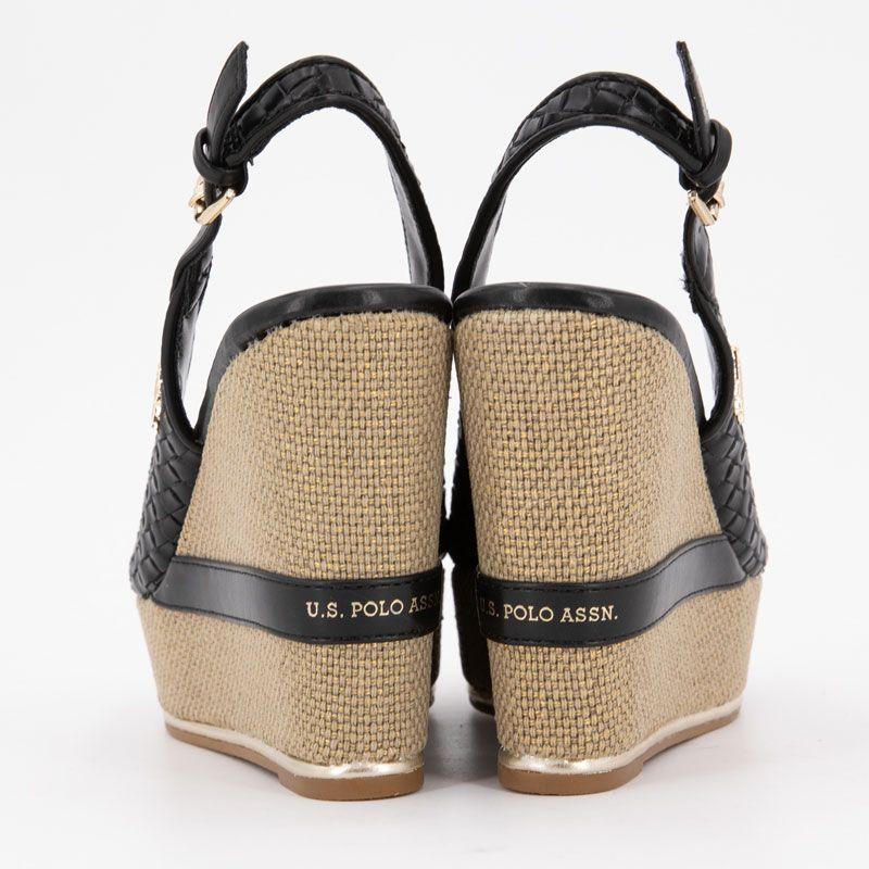 Sandales compensées tissés logo gold Femme US POLO