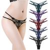 Lace Embroidered Sexy Lingerie Floral Sheer Tanga Strings Design Set of 5 Set of 5 [TUOTISI] Women's T-back (LL, Colors)