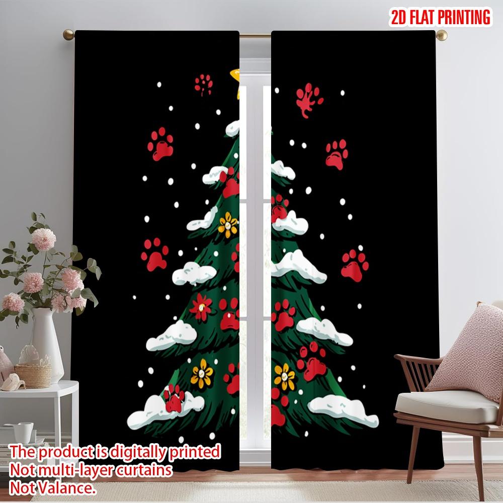 

2pcs,2D plane printing Curtains Tree Funny Polyester Woven (without rod) All Seasons Ldeal for Season Home Decor for Living Room 52.50×116.00 CM 2pcs