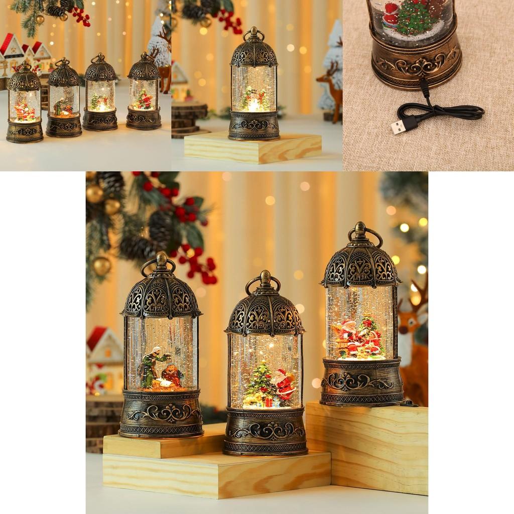 Christmas Music Box With Golden Bird Cage And Santa Claus For Festive Home Decor