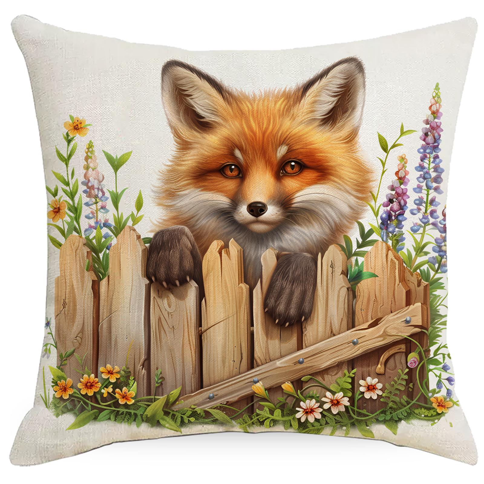 

Весна Ферма Животное Корова Кролик Собака Наволочка Домашнее Украшение Балкон Подушка Украшение Пасторальный 45 * 45Cm