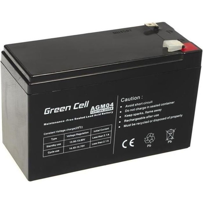 AGM VRLA napájecí baterie Green Cell 12V 7Ah - Vysoce kvalitní baterie pro mobilní zařízení