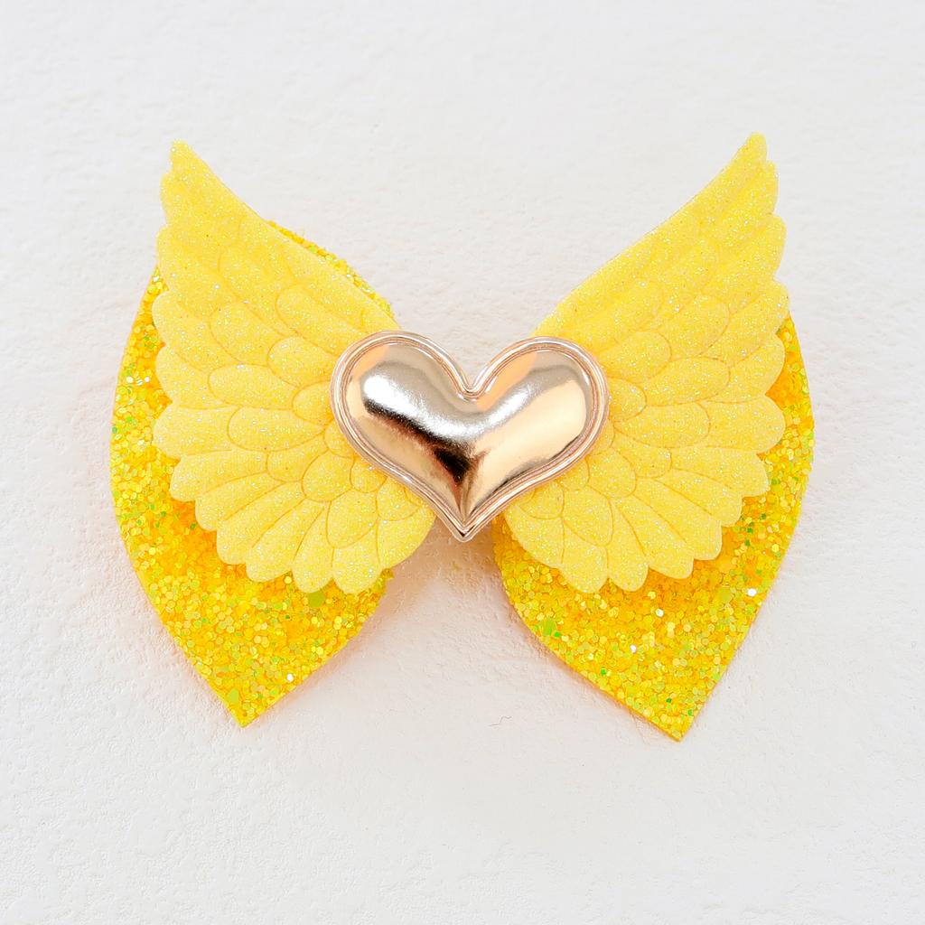 1PC Cute Girls Hair Bows with Clips Kids 4inch Sparkly Wing Hair Bows Barrettes Clips Heart Hairpins Children Hair Accessories
