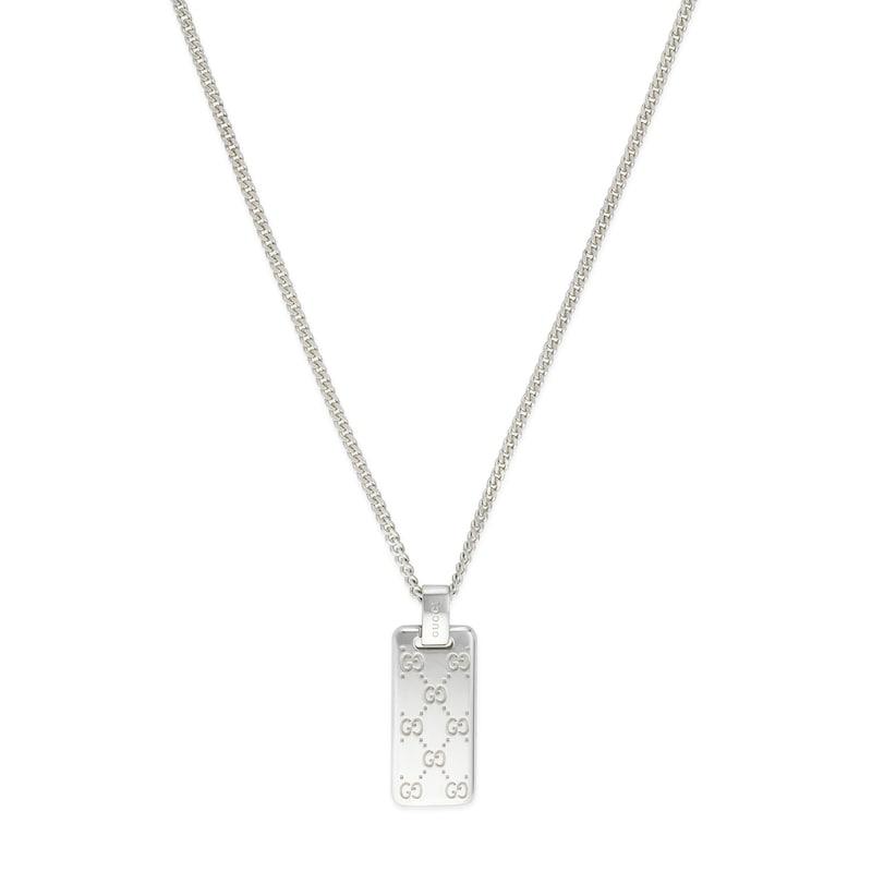 

Gucci Signature Patchwork Design Shiny 925 Silver Necklace Unisex necklace 814852J8400 Dust Bag+Box (Random Color),F,Silver