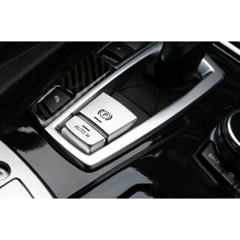 Fit For BMW X5 X6 F15 F16 2014-2018 ABS Silver Electronic Handbrake Panel Trim