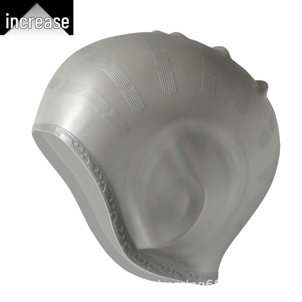 Men's XL Silicone Swimming Cap - Comfortable, Waterproof, Ear Protection, Long Hair Fit