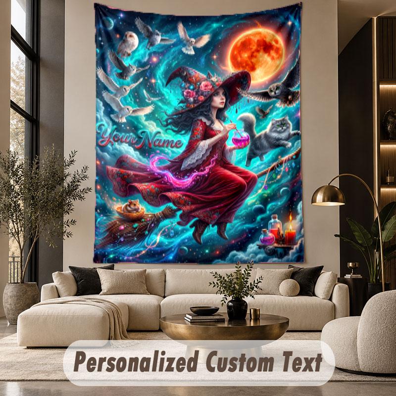 Witchcraft (135) Theme Custom Tapestry Personalized Custom Name Text Wall Hanging Tapestry Home Decor Background Cloth
