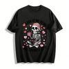 Skelett Katze Liebe Grafik Lässiges T-Shirt Lustiges Skelett Katze Liebe Grafik Lässiges T-Shirt Reines Baumwoll-T-Shirt