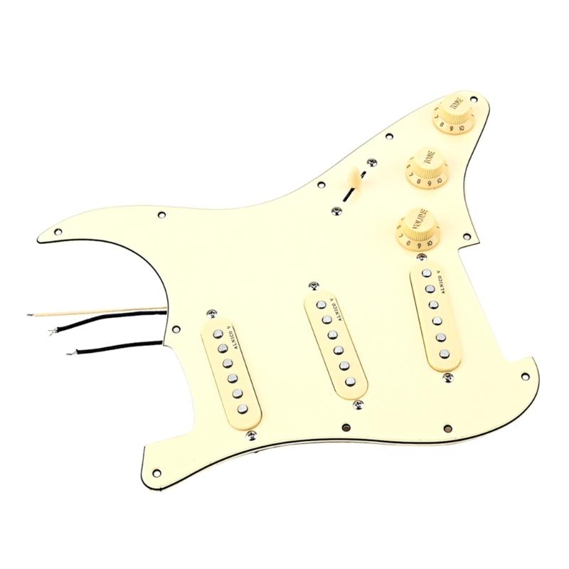 Loaded Prewired Pickguard 11 Holes Electric Guitar Single-Coil Pickup Pickguard Prewired Scratch Plate Replacement