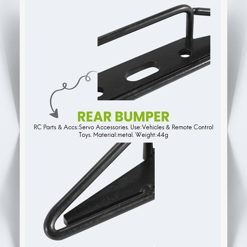 X59A_Metal Rear Bumper for MN D90 D99 D99S MN90 MN99S 1/12 RC Parts,Black