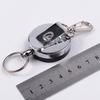 1pcs All Metal Easy Pull Buckle 4 High Resilient Telescopic Rope Key Ring Anti-theft Stretch Keychain