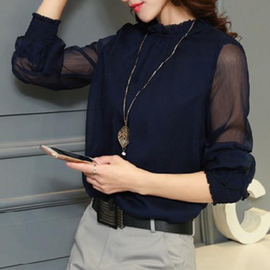 Spring Shirt Back Button Workwear Skin-touching Trendy Elegant Lady Casual Blouse Streetwear