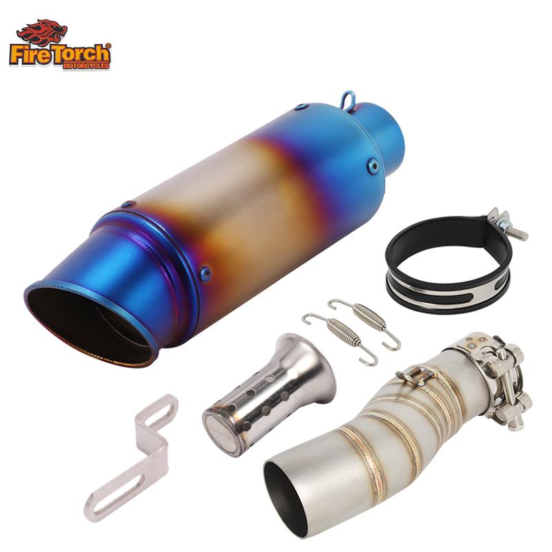 Slip On For CFMOTO 450MT 450 MT IBEX 450 2024 2025 Motorcycle Exhaust Escape Moto Systems Middle Link Pipe Carbon Fibe Muffler